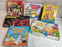 All six game boxes arranged together