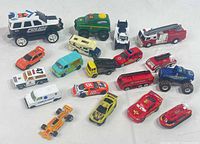 all 17 vehicles laid out