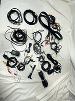 Full lot showing all coiled cables and adapter