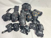 All pads from three brands laid out