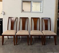 Front view of all four chairs side by side