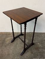 Full view angled of wooden side table