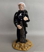 Front view of glass chimney sweep figurine