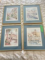 All four framed prints laid out