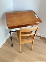 Desk and chair together showing overall set