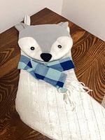 White cable-knit fox-face stocking