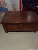 Overall exterior view of coffee table front and top