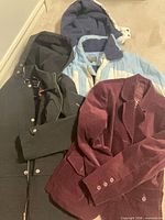 Overview of all three jackets layered together