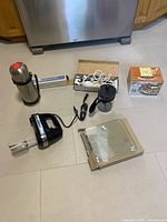 All seven kitchen items laid out together
