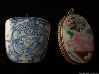 Front view of both porcelain pendants