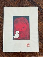 Front view of woodblock print showing full image and margins