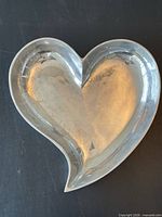 Top view of heart-shaped cast aluminum tray