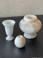 Group shot of all three stone vessels