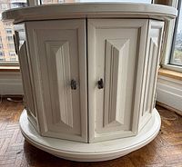 Full view of closed drum table exterior