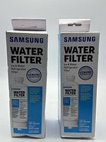 Front view of both boxed Samsung filters