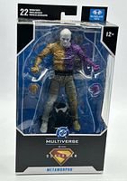 Front of sealed McFarlane Toys DC Multiverse Metamorpho figure box showing figure and accessories