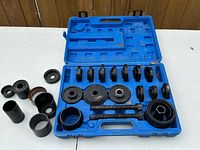 Full kit in open blue case with components laid out
