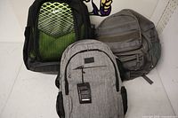 All three backpacks front view