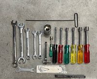 Entire lot laid out on concrete showing all tools