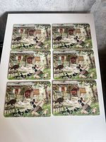 All six matching placemats displayed