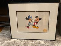 Framed serigraph cel with mat and frame