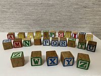 Front row displaying A–Z blocks in colour