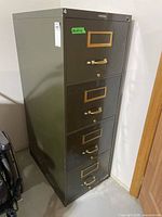 Front view showing full cabinet and four drawers