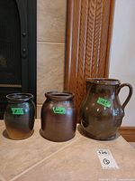 Three stoneware pieces side by side