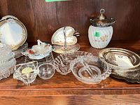 Full group of serveware on shelf