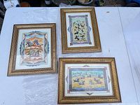 All three framed prints shown together