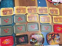 Group shot of all seventeen trays laid out by design