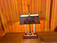 Full view of Bouillotte lamp showing shade, base, and cord