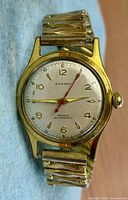 Front view of Solvox wristwatch showing dial and bracelet