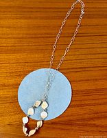 Full view of necklace showing link chain and bead section