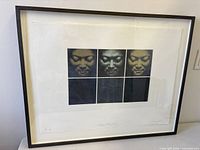 Framed print full view against wall, signature and edition visible