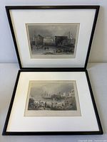 Both framed Bartlett engravings stacked showing frames and mats