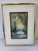 Full view of framed watercolour