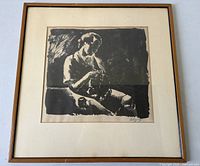 Full view of framed lithograph