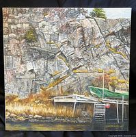 Front view of entire canvas showing artwork details