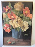 Full view of framed floral still life canvas print