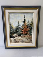 Frontal view of framed oil painting showing complete artwork and frame