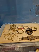 All bracelets and bangles arranged on board