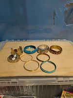 Overview of nine bracelets on board