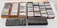 full lot overview showing four rows of cassettes (factory and recorded)