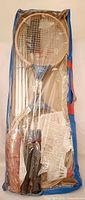 Full sealed bag showing rackets, poles and accessories