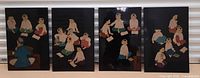 All three lacquer panels side by side