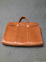 Front view of tan Matt & Nat briefcase satchel