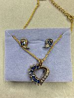 Necklace and earrings set on display card