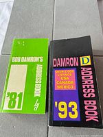 Front covers of both Damron address books 1981 and 1993