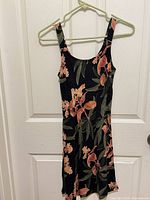 Full front view of dress on hanger
